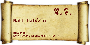 Mahl Helén névjegykártya